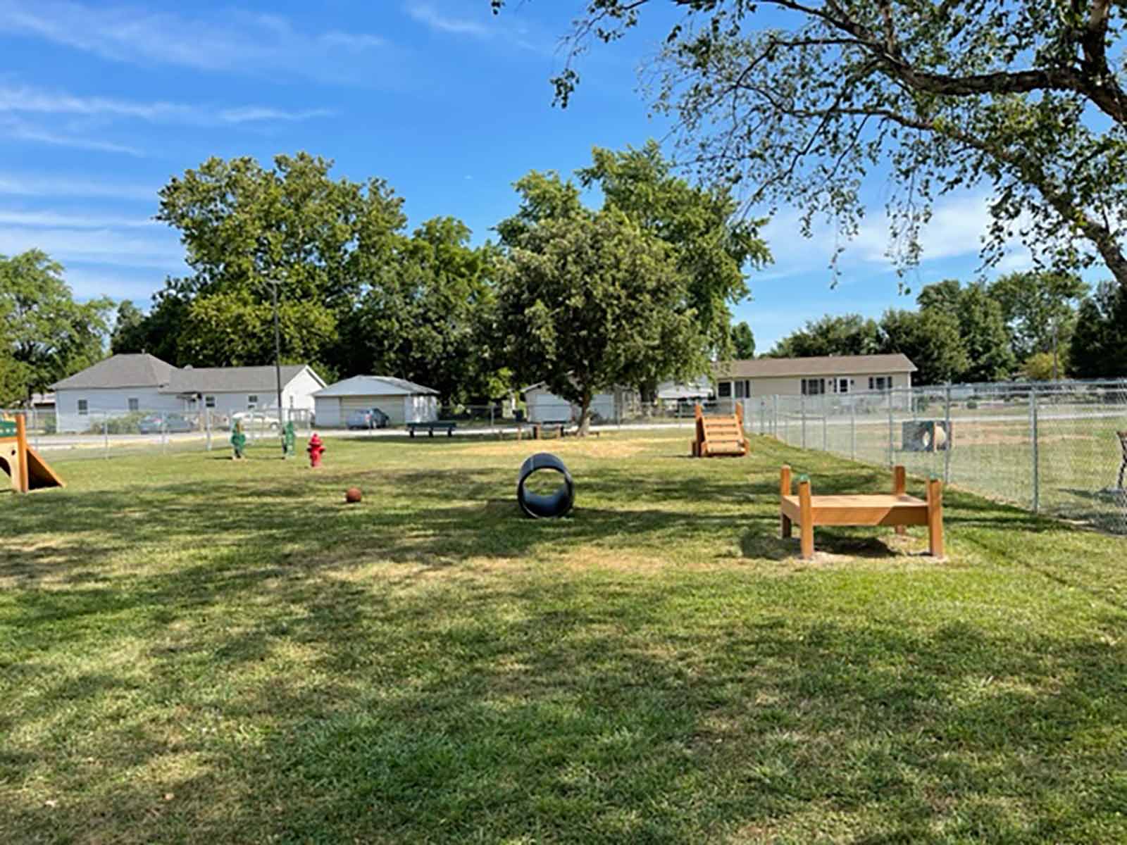 view two of the playground equipment at the Bark Park