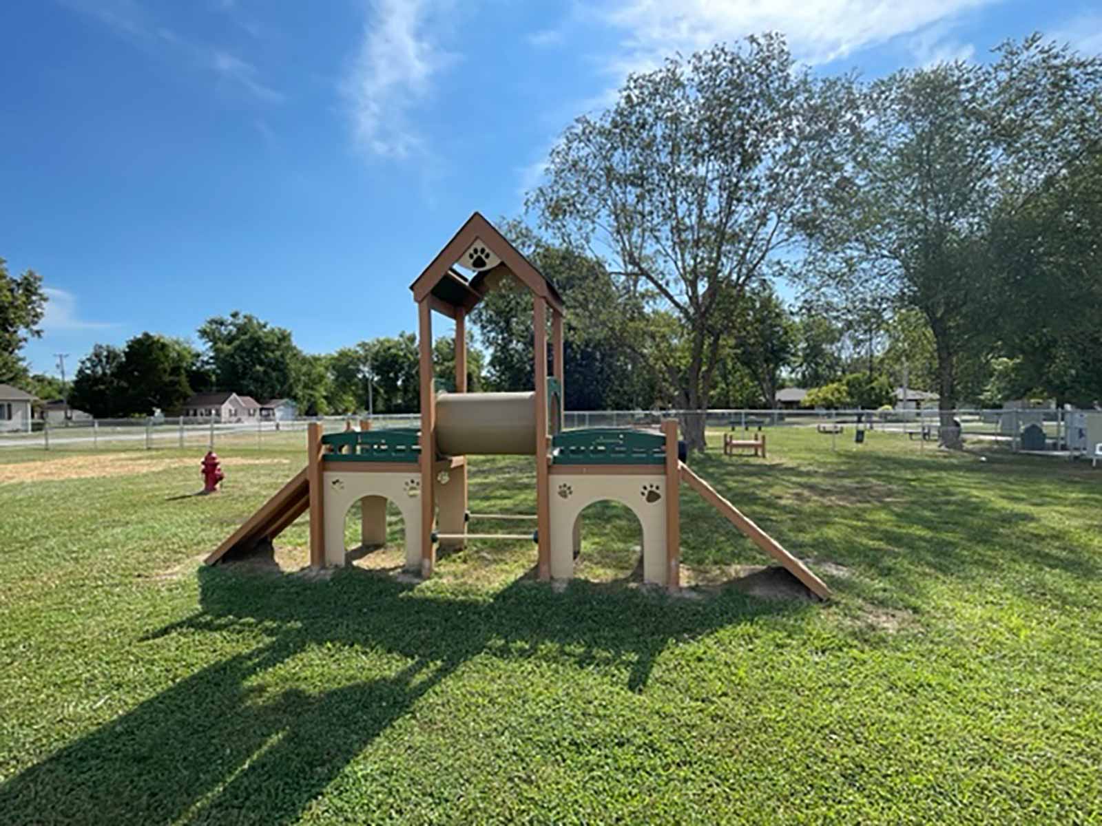 climbing equipment at Bark Park playground