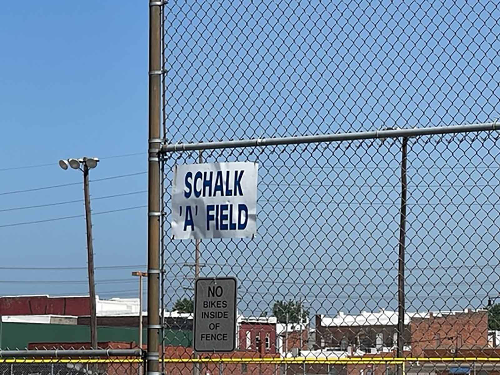 Schalk A Field sign on fence