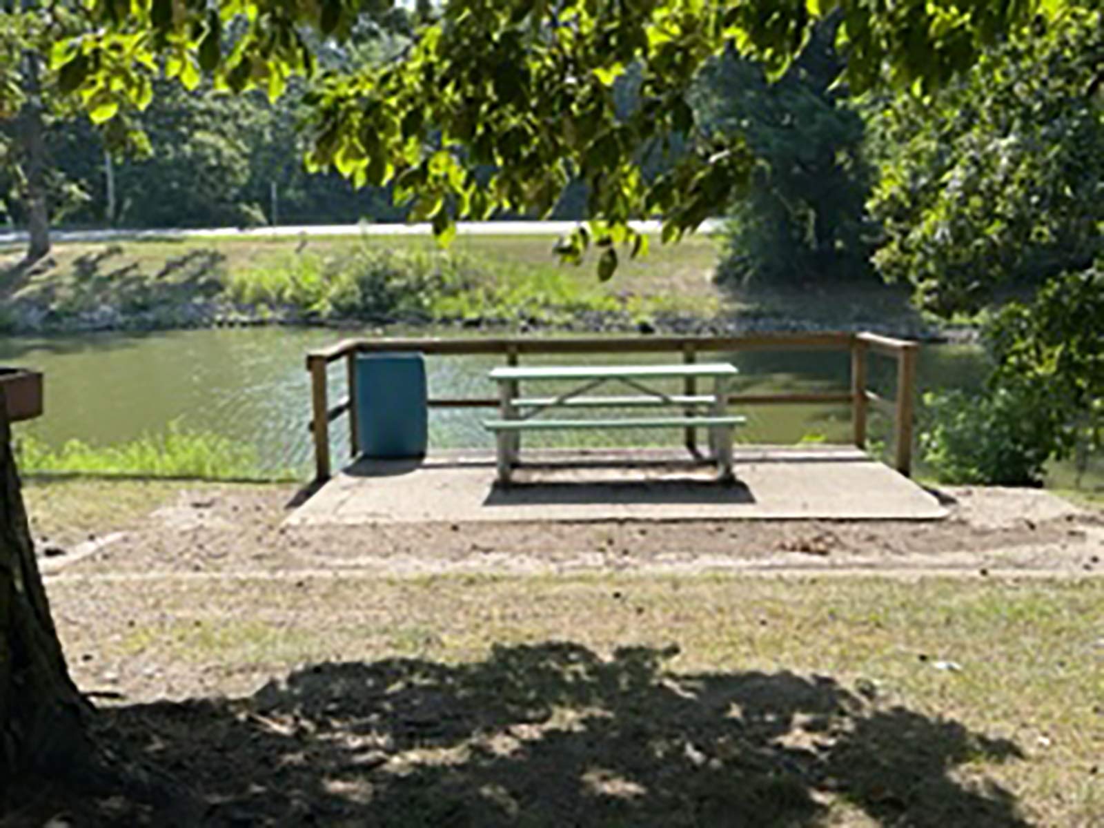 picnic table overlooking the lake at Walton Park